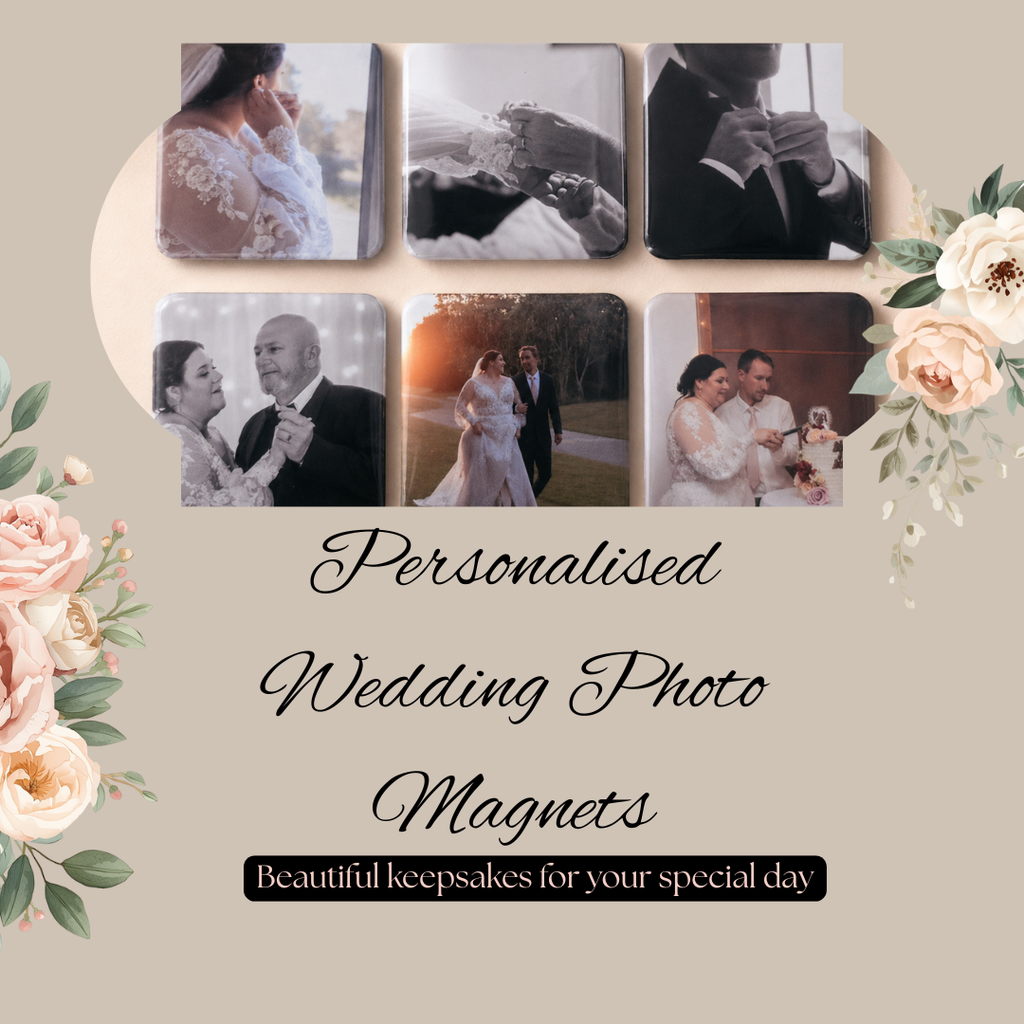 Personalised Wedding Photo Magnets | Custom 5x5cm Fridge Magnets