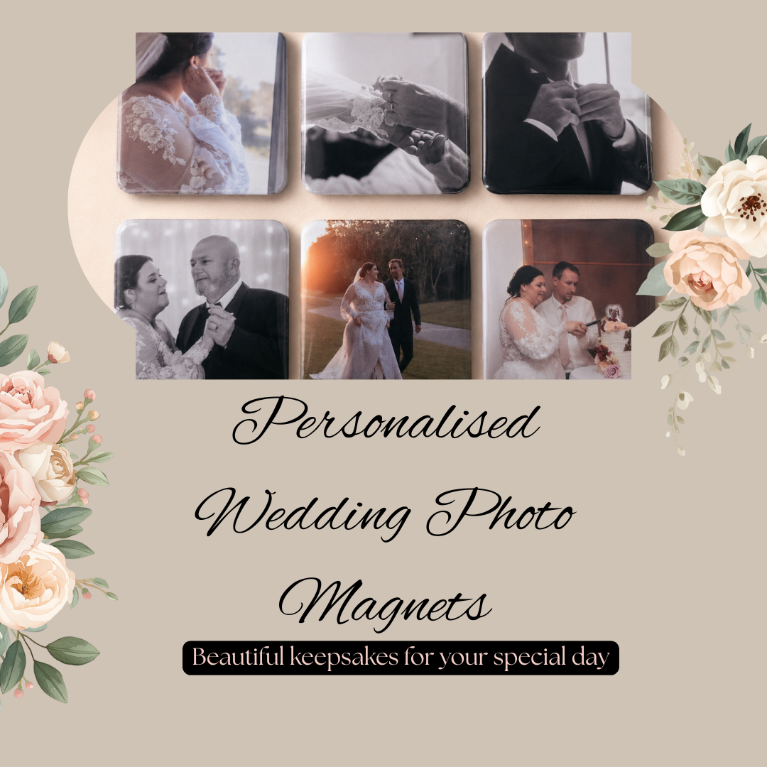 Personalised Wedding Photo Magnets | Custom 5x5cm Fridge Magnets