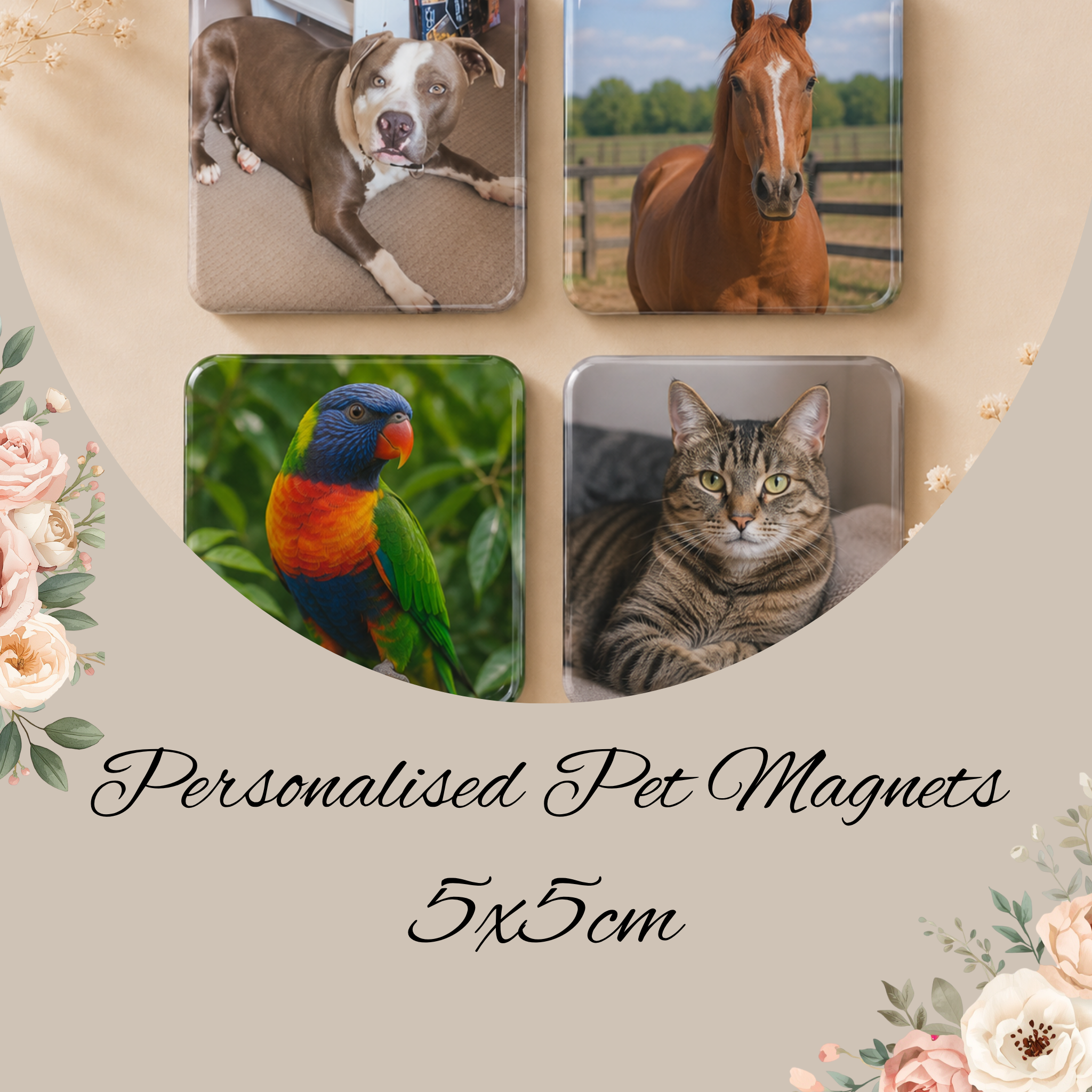 Personalised Pet Photo Magnets | Custom Animal Fridge Magnets